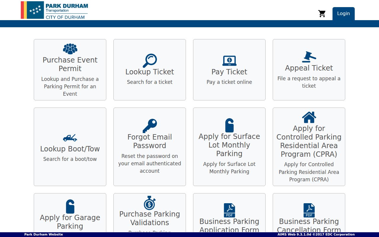 Durham court docket distinction shown by the Park Durham ticket portal