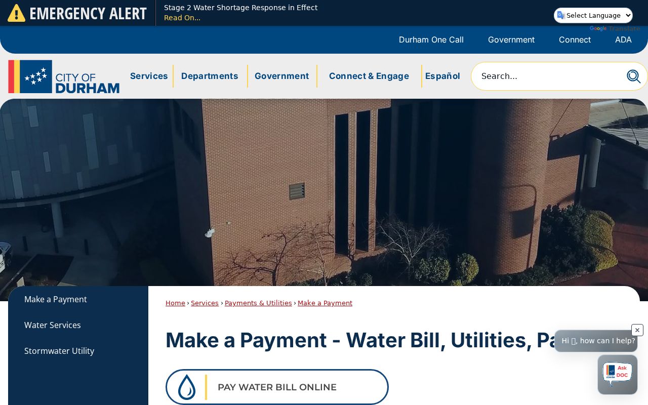 Durham court docket distinction from the City of Durham payment page