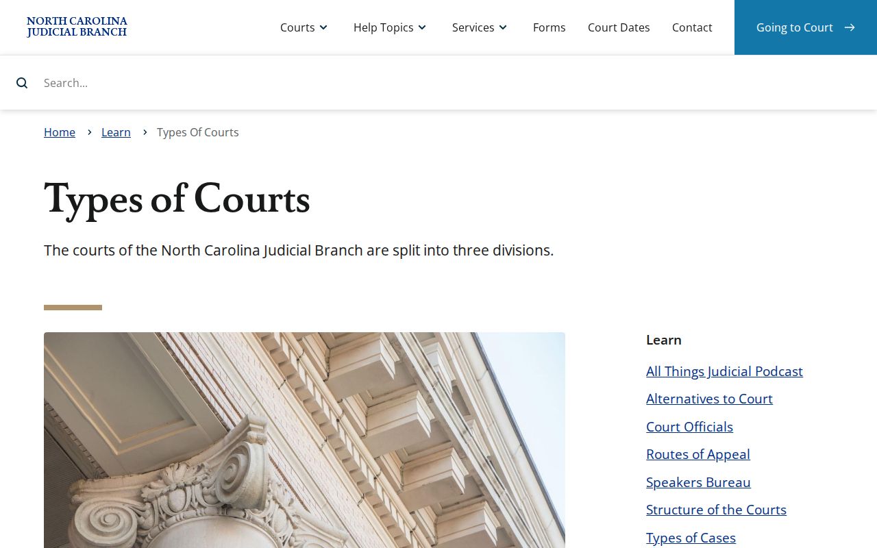 Durham County court docket hierarchy for state trial courts