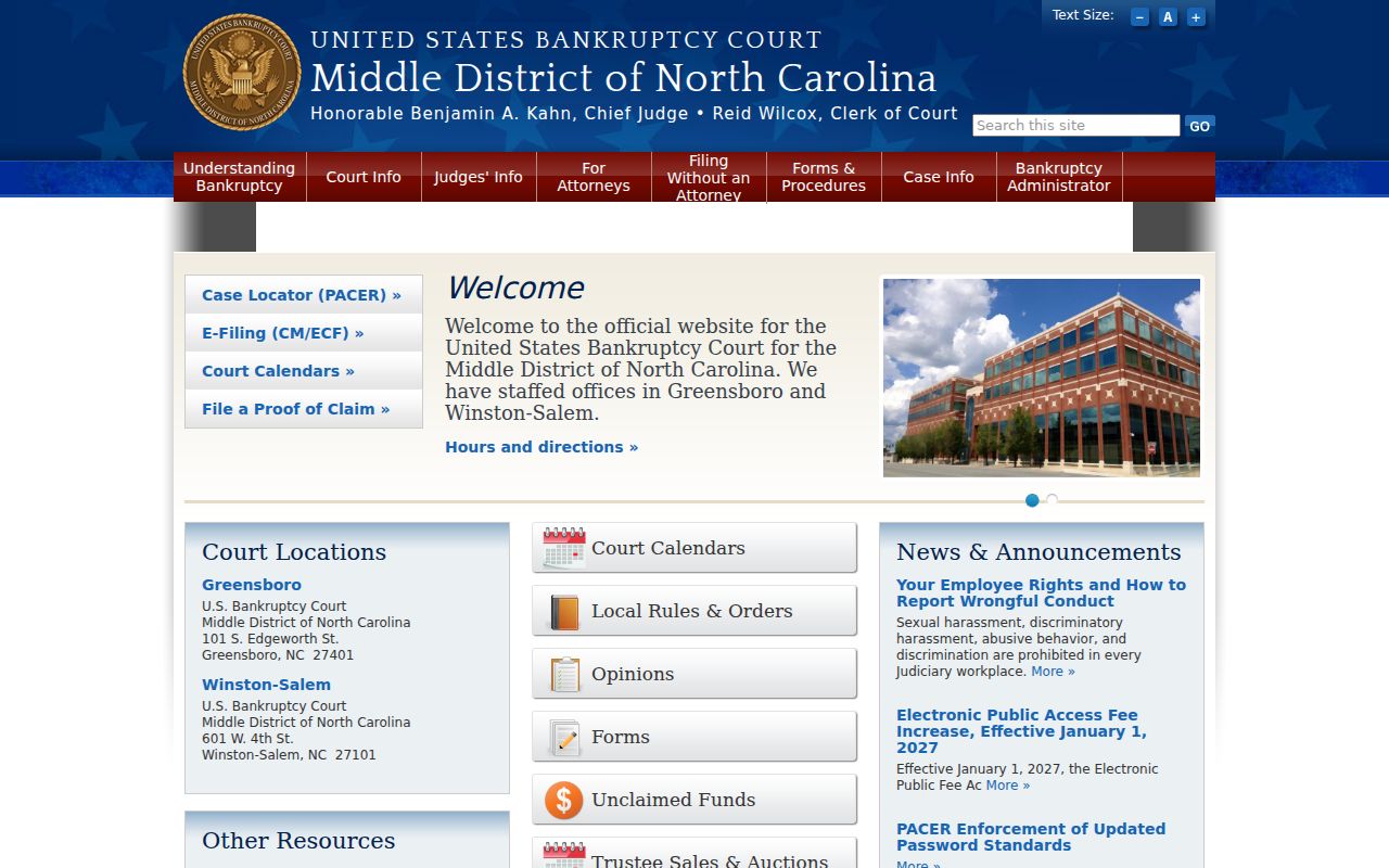 Durham County court docket courthouse and Clerk access context