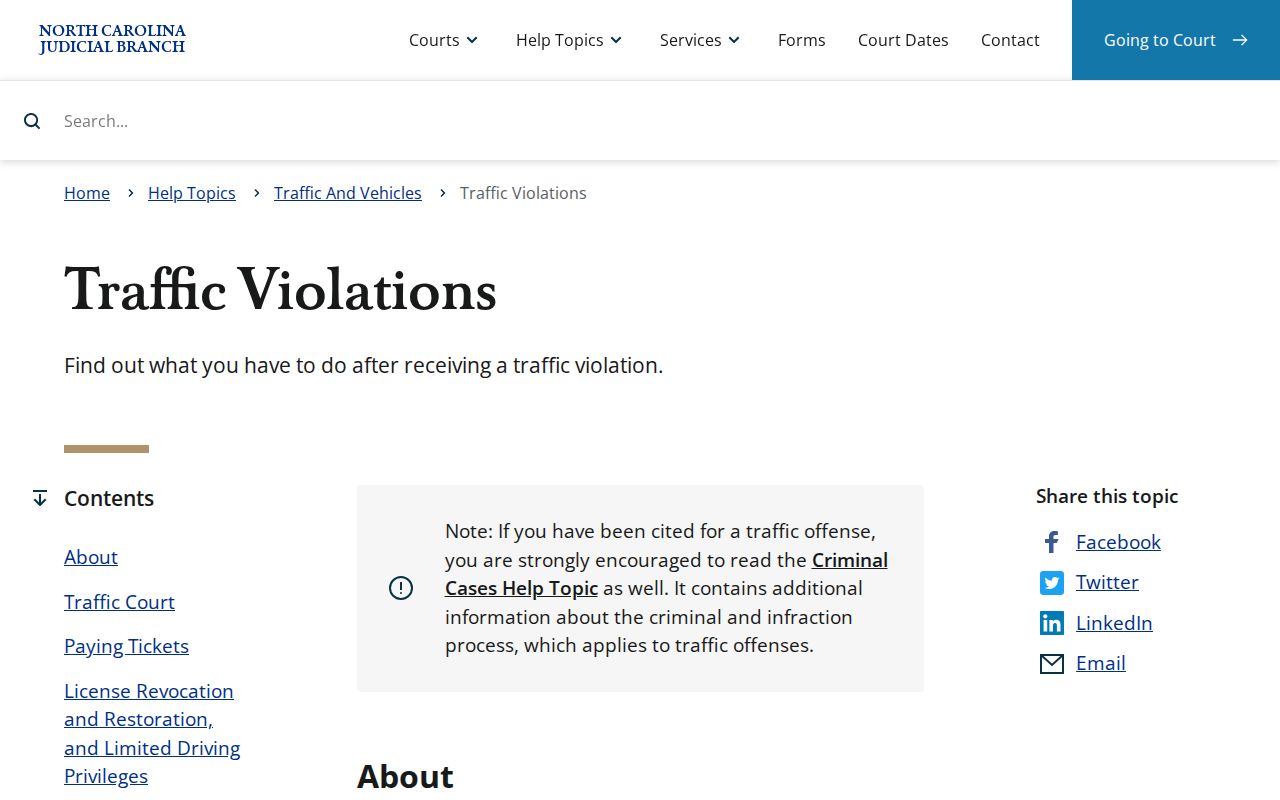 Durham traffic court records guidance on North Carolina traffic violations